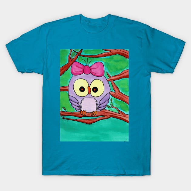 Purple Baby Bird T-Shirt by Loose Tangent Arts